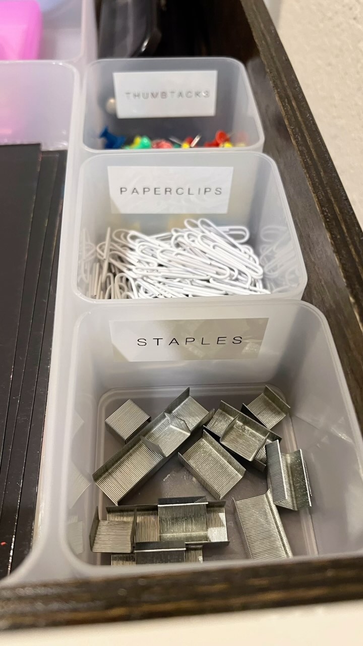 Gave this art station an overhaul for a sweet young artist. Never disappoints when kids see their spaces set up to work for them. She was so excited that we labeled the drawer bins, making it much easier for her to know where things go.