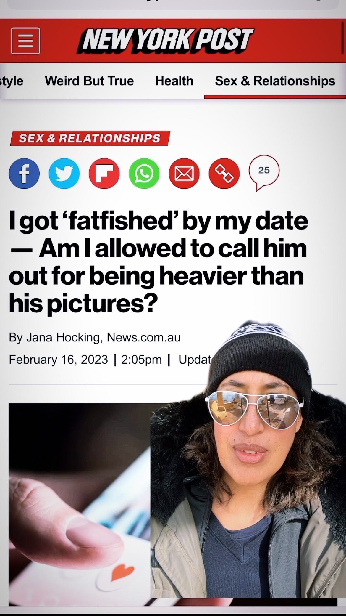 I hope I never have to hear the words ‘fatfishing’ ever again … yuck … but while we’re here, this is a useful and timely reminder to check that the set of photos you have on your dating app profile are up-to-date and pretty much representative of who you are today. Research has shown that if you use photos that misrepresent you in any way, your date will feel deceived. Eek. And since going on dates is a key way to find out how trustworthy someone is, you’ll have blown it before they’ve even sat down and got a drink in their hand. I’m not just talking about weight here, of course. We’re all changing all the time, inside and out and the more your profile pics can capture the latest iteration of you, the better it’ll be. As the woman says in the article, it isn’t so much their size that’s the issue, she’s into dad bods apparently, it’s to do with the deceit. You don’t want to build something with someone who’s ok to start a romantic connection based on that. What do you think? Have you experienced any form of this? You have been watching Hey Saturday, the OG Dating Photographers. #singleandhappy #modernlove #mindset #loveyourself #datingwithapurpose #datingadvice #datinglife #profilepictures #profilepic #profilepics #profilephoto #onlinedating #datingphototips #happylife #happysingle #relationshipgoals #personalbrandingtips #datingapp #datingapps #datingadviceformen #datingadviceforwomen #profilephotography #visualstorytelling #onlinedatingphotographer #datingphotos #explore #explorepages