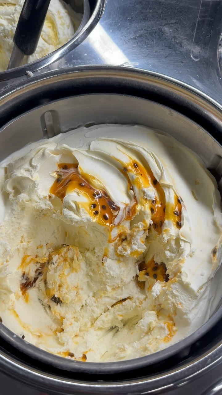 Yogurt and passionfruit gelato