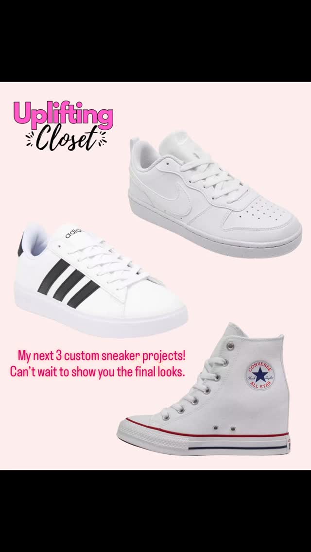 My next 3 custom sneaker projects!
Each pair is getting a full glam makeover for some seriously special moments—think brides, Sweet 16 queens, and unforgettable entrances.
Can’t wait to show you the final looks.
#sneaker #reels #instagram #custom #adidasoriginals #nikeshoes #converse #bridetobe #bridalstyle #customshoes