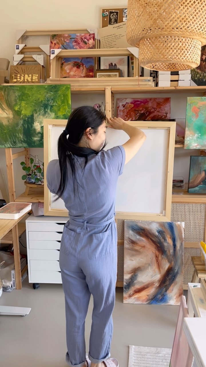 A little romance can’t hurt the process 🥰
The original is 🌸sold✨ BUT the canvas print is also beautiful as a statement piece ✨
My goal is to make art affordable and accessible! Thank you for loving these lately, I love putting in the extra effort to hand varnish and frame these pieces for my collectors 💛
#contemporaryart #artforyourhome #affordableart #inherstudio #canvasprints