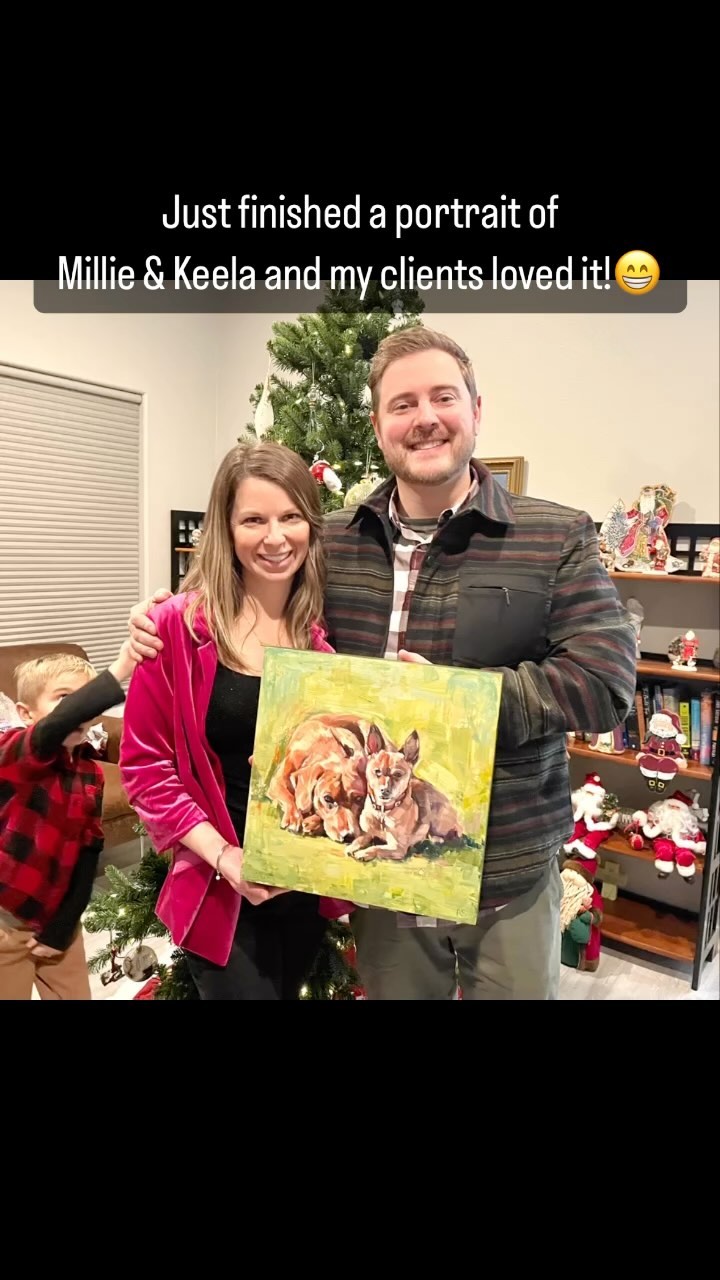 Just finished a portrait of Millie & Keela and my clients loved it! 😁There’s nothing more satisfying than seeing your clients happy with your work.
If you’re interested in commissioning a custom artwork, I’d be happy to discuss your ideas and turn them into a beautiful piece!
Check out the link in my bio for more information.