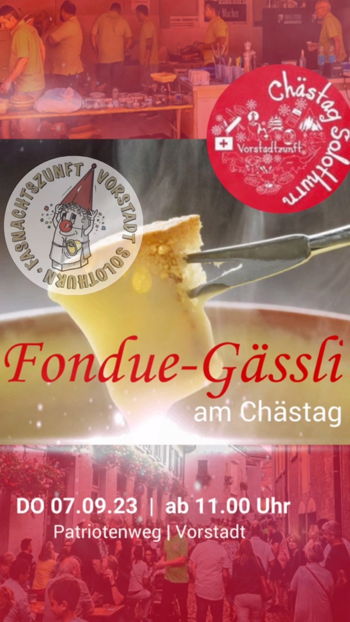 Mir freue üs uf euche Bsuech am Chästag 2023 🫕🍷🍻
.
.
.
.
.
.
.
#vorstadt #vorstadtzunft #fasnacht #stammzunft #fasnachtszunft #solothurn #solothurncity #stadtsolothurn #solothurner #solothurnerin #solothurn_city #solothurntourismus #chästag #solothurnerchästag #fondue #solothurnvorstadt