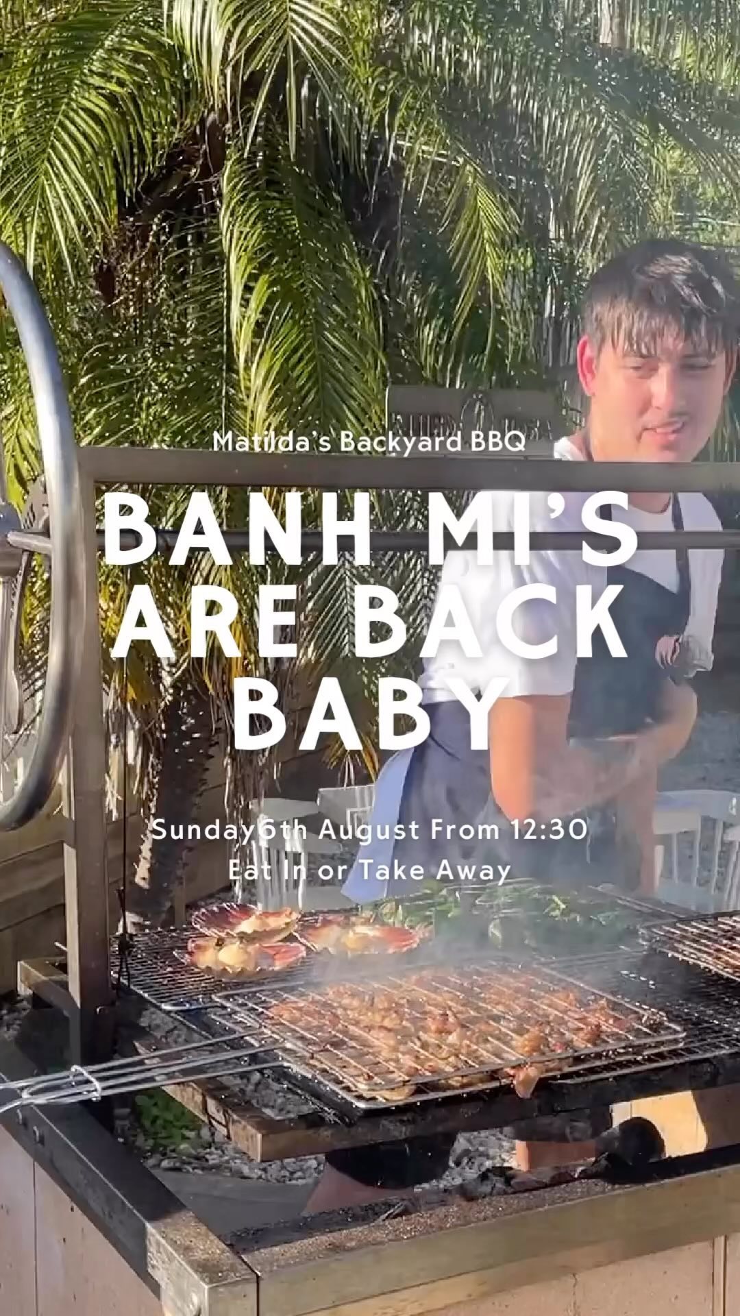 The sound of grilling heard around the valley!
This Sunday the 6th of August we’ll be serving up Banh Mi’s all arvo from 12:30.
Vietnamese bread roll, cucumber, pickled carrots & daikon, house made duck & pork liver pate, mayonnaise and your choice of:
Chargrilled BBQ Pork $14
Chargrilled Lemongrass Chicken $14
Sautéed Oyster Mushrooms $14
Vietnamese lime iced tea $6
Our regular menu available from 12:30-2:30 & 5pm onwards.
Take away available for Banh Mi’s