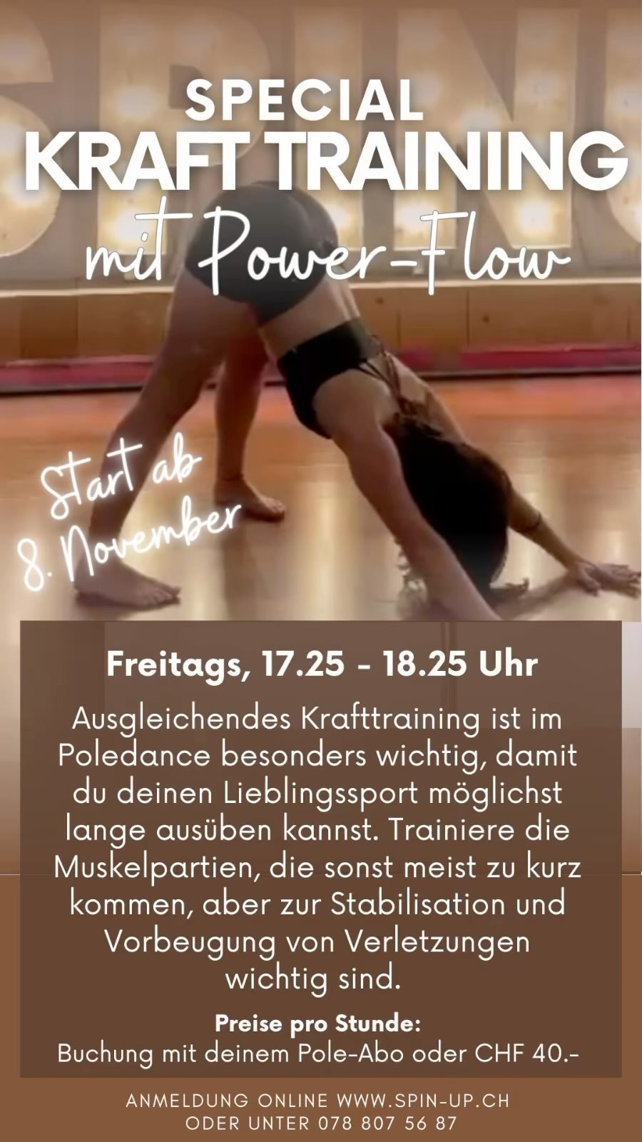 ✨KRAFT TRAINING mit @emi_lyna ✨
Im November fordern wir dich heraus. Überwinde deinen inneren 🐷 🐶 und arbeite an den Muskelgruppen, die sonst zu kurz kommen.
Ausgleichendes Krafttraining ist im Poledance besonders wichtig, damit du deinen Lieblingssport möglichst lange ausüben kannst. Trainiere die Muskelpartien, die wir im Poledance-Training eher wenig beanspruchen, jedoch zur Stabilisation und Vorbeugung von Verletzungen wichtig sind.
Gemeinsam macht es mehr Spass!
Im November jeweils Freitags um 17.20 Uhr.
Anmelden kannst du dich ab sofort via Eversports.
Wir freuen uns auf dich! ❤️
#poledance #krafttraining #power #strong #healthy
