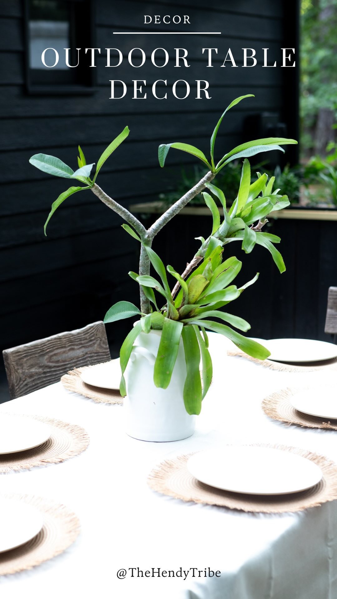 Bringing the vibes outside with a lil minimalist table decor, featuring plant clippings from my mother-in-law’s garden. 🌿✨ #BackyardDecor #MinimalistDesign #OutdoorVibes #TableSetting #GardenInspiration #HomeStyle #AlFrescoDining #NatureInspired