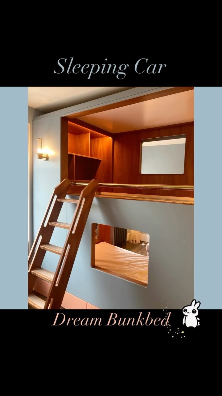 A dream that comes true ✨This Bunkbed inspired by iconic Sleeper Cars was created to offer two lucky passenger kids their own private cabin with a bookcase and a stash headboard storage wrapped into a warm lighting bouncing off rich Sapele panels 🚂
.
Contact 07 929 846 909 to discuss your bespoke project.
.
#kidsbedroomdecor
#bespokecabinetry
#simplonexpress
#belmondtrains
#orientexpress
#kidsbedroom
#dreamhome
#seepingcar
#bunkbeds
#wagonlits
#carriage
#sleeper
#wagon
#train