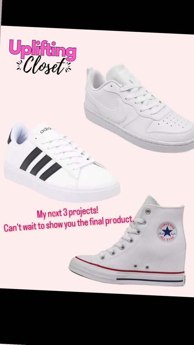 My next 3 custom sneaker projects are in the works:
✨ Adidas
✨ Nike Air Force 1
✨ Platform Converse
Each pair is getting a full glam makeover for some seriously special moments—
Can’t wait to show you the final looks