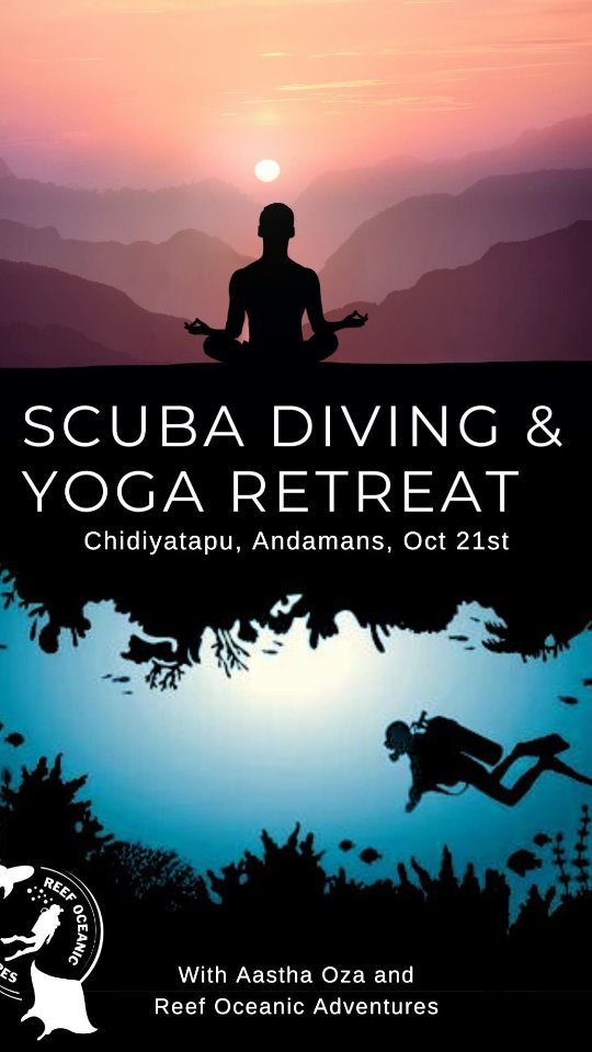 You asked and we delivered. Here are a few more details of our Scuba Yoga retreat taking place in the Andaman
Islands, India. Dates: 21st October onwards
What's included?
- Scuba Diving Certification - Daily yoga sessions
- Stay at a lovely wooden cottage (on sharing basis)
- All meals
- Transport from Port Blair airport to Chidiyatapu and back
- Spectacular sunsets
- Memories for a lifetime -Meeting new and interesting people
#Scuba Diving #DeepSeaDiving #Yoga #Wellness #Vacation #Destination #Andaman #Retrest #Rejuventate #PADItv #Padi #SSI #Sea #Ocean #Nature #Mindfulness