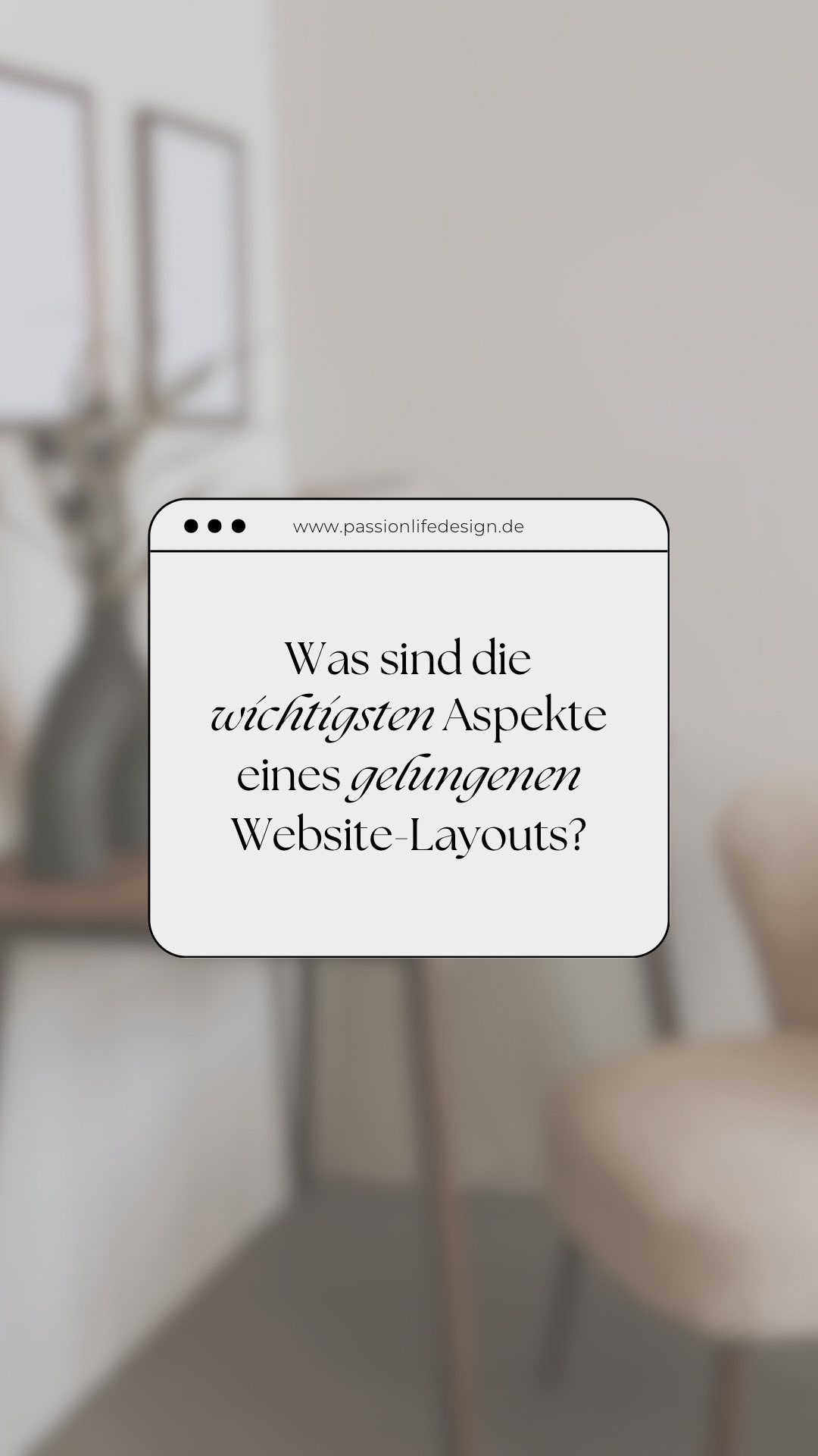 Das Layout einer Website beeinflusst maßgeblich, wie Besucher interagieren und Informationen aufnehmen. Ein gut durchdachtes Layout verbessert die Nutzererfahrung (User Experience), fördert längere Verweildauern auf der Seite und erhöht letztendlich die Wahrscheinlichkeit, dass Besucher zu Käufern werden.
Worauf du also achten solltest:
💡 Klares Hierarchieprinzip:
Strukturiere die Seite so, dass wichtige Elemente wie Überschriften, Call-to-Actions und relevante Informationen visuell hervorstechen. Größere Schriftarten, kräftigere Farben oder auffällige Platzierungen können dabei helfen.
💡Ausreichend Leerraum:
Verwende genügend Abstand zwischen verschiedenen Elementen auf der Seite, um eine visuelle Klarheit zu schaffen und die Lesbarkeit zu verbessern. Dies kann die Aufmerksamkeit auf wichtige Bereiche lenken und die Seite insgesamt ansprechender gestalten.
💡Konsistente Designelemente:
Behalte ein einheitliches Design bei, einschließlich Farbpalette, Schriftarten, Abständen und Stilen für Elemente wie Buttons oder Formulare. Dies schafft eine konsistente und vertrauenswürdige Benutzererfahrung.
💡Fokus auf Benutzerführung:
Stelle sicher, dass die Navigation logisch und benutzerfreundlich ist. Vermeide unnötige Klicks, um wichtige Informationen zu erreichen, und platziere wichtige Menüpunkte oder Links an leicht zugänglichen Stellen.
🤓 Du willst mehr nützliche Tipps rund ums Thema Webdesign?
🚀 Dann hole dir meinen Website Starter Guide mit den 5 wichtigsten Säulen für deine verkaufsstarke Website.
💌 Schicke mir eine Nachricht mit „Website Guide“ und ich dir den Link zu!
#webdesignerin #webdesign #webdesignwomen #website #wixwebsite #sichtbarkeit #onlinepräsenz #onlinebusinessaufbau #selbstständigmachen #businessaufbau