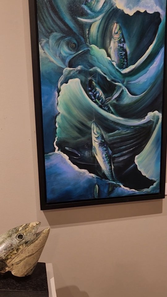 Countdown down, Day 2. The exhibit opened yesterday and the opening reception is tomorrow! Here is a walk around our room @nhartassociation with @singlebladestudios . I missed posting yesterday's count, busy day, and then couldn't resist a full moon float under that huge Full Blue Moon!!!
💕🎣💗🖌🎨
#fishart #fishobsession #nhartist #nhoutdoors #marineart #galleryexhibition #nhevents #acrylicpainting #fishsculpture #newenglandartist #fishnh #fishmaine #fishlife #fishlove #bluemoon