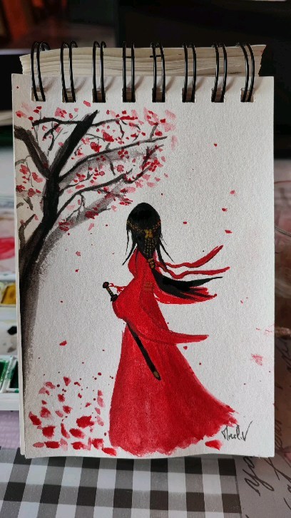 #aquarelle dans le vent.