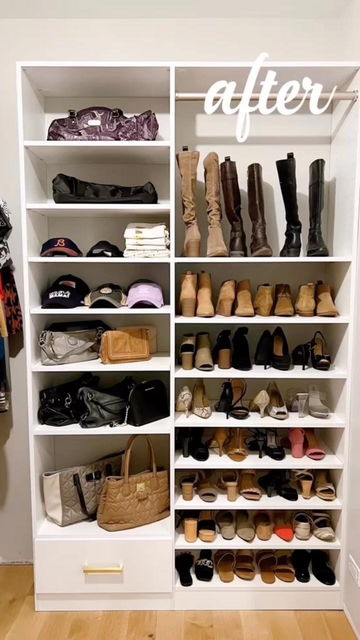 Closet organizing = my happy place. Don’t be afraid to change around shelving according to your needs! Many closet systems are adjustable, making your organizing options endless. What is your biggest organizing challenge in your closet?
.
.
.
. #organized #organization #homeorganization #professionalorganizing #professionalorganization #homeorganizer #organizedhome #organizedlife #organizeyourlife #declutter #clearspaceclearmind #innerpeace #closetorganizing #closetorganization #closetorganizer