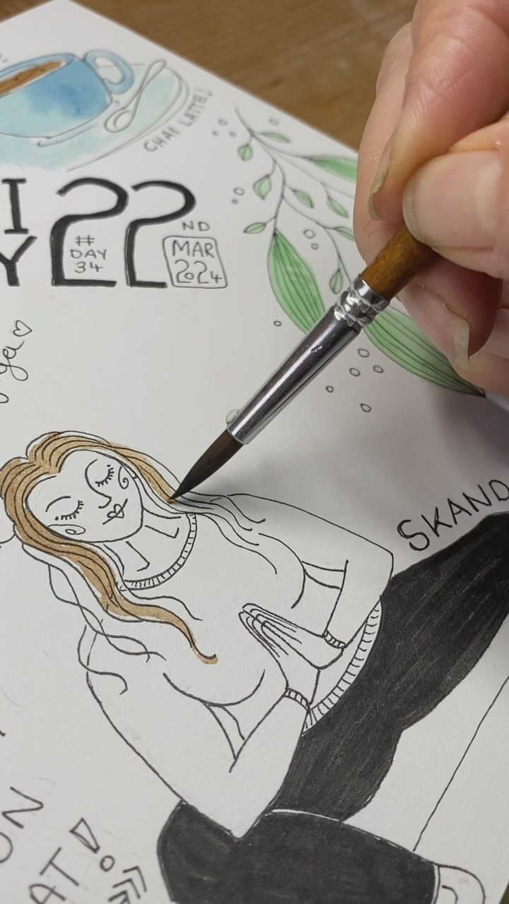 Day 34 - Friday 22nd March 2024 - @dothe100dayproject #the100dayproject #sketchbookpages #artjournal #sketchmylife