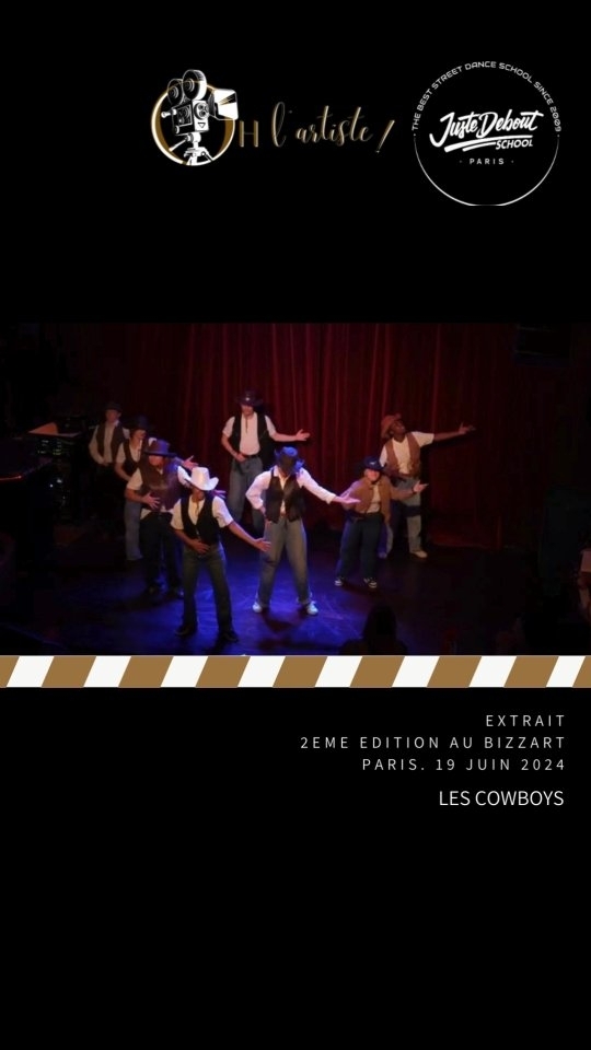 Extrait Passage spectacle- LES COWBOYS
Chloé Nicolas @___lapetite
Sara Michelle Drouide @saradrde
Julia DARDILL @juliaadardill
Lucas TRAGLIA @_.spadino
Emily ELFLEIN @emilyelf.ln
Tarik SOTO BYFIELD @tsbyfield
julia AIELLO @laptitegiu_
Doria HAZOUMÉ @just_h_d
Cassandra GONZALEZ @gzl.cassandra
lors de la 2eme édition de Oh l'artiste x Juste debout school @jdschool au @bizzartclub