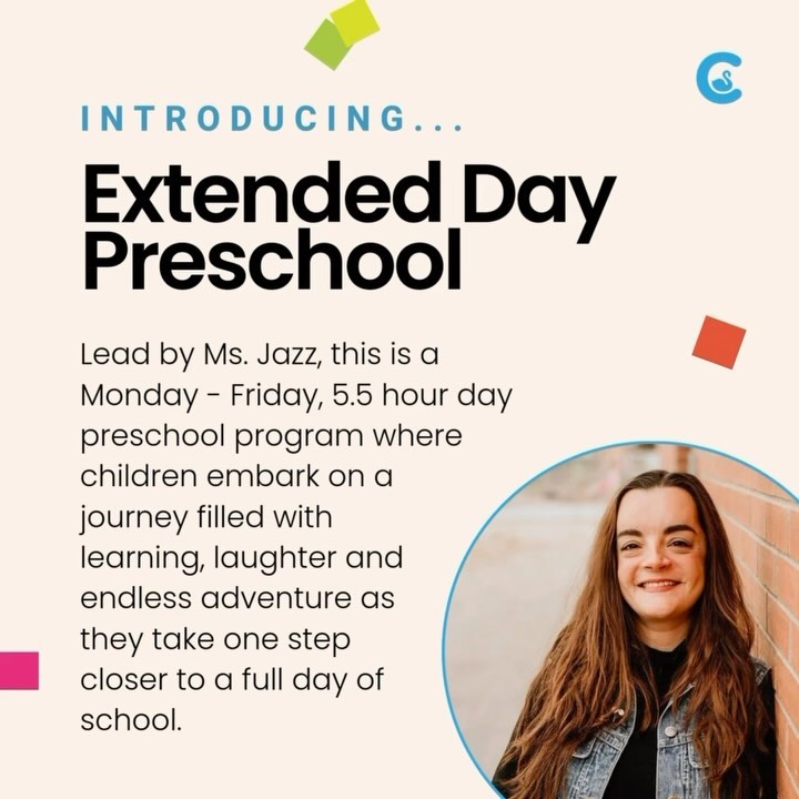 🎉 Exciting News Alert! 🎉 We’re thrilled to announce the official opening of our BRAND NEW 5.5 Hour Extended Day Preschool Program at Stratford Cygnets Cooperative Preschool! 🌟✨
👶📚 Prepare for an enriching journey as we extend our learning adventures into the afternoon! Our extended day program offers even more opportunities for growth, exploration, and fun for your little ones.
🌈 From stimulating activities to imaginative play and everything in between, our dedicated team is committed to providing a nurturing environment where your child can thrive and flourish.
🏫 Join us in shaping bright futures and creating unforgettable memories at Stratford Cygnets Cooperative Preschool! Enroll now and let the learning adventure begin! 🚀 #learningthroughplay #earlychildhoodeducation #PreschoolAdventures #LearningIsFun #preschoollife 🎨📝
