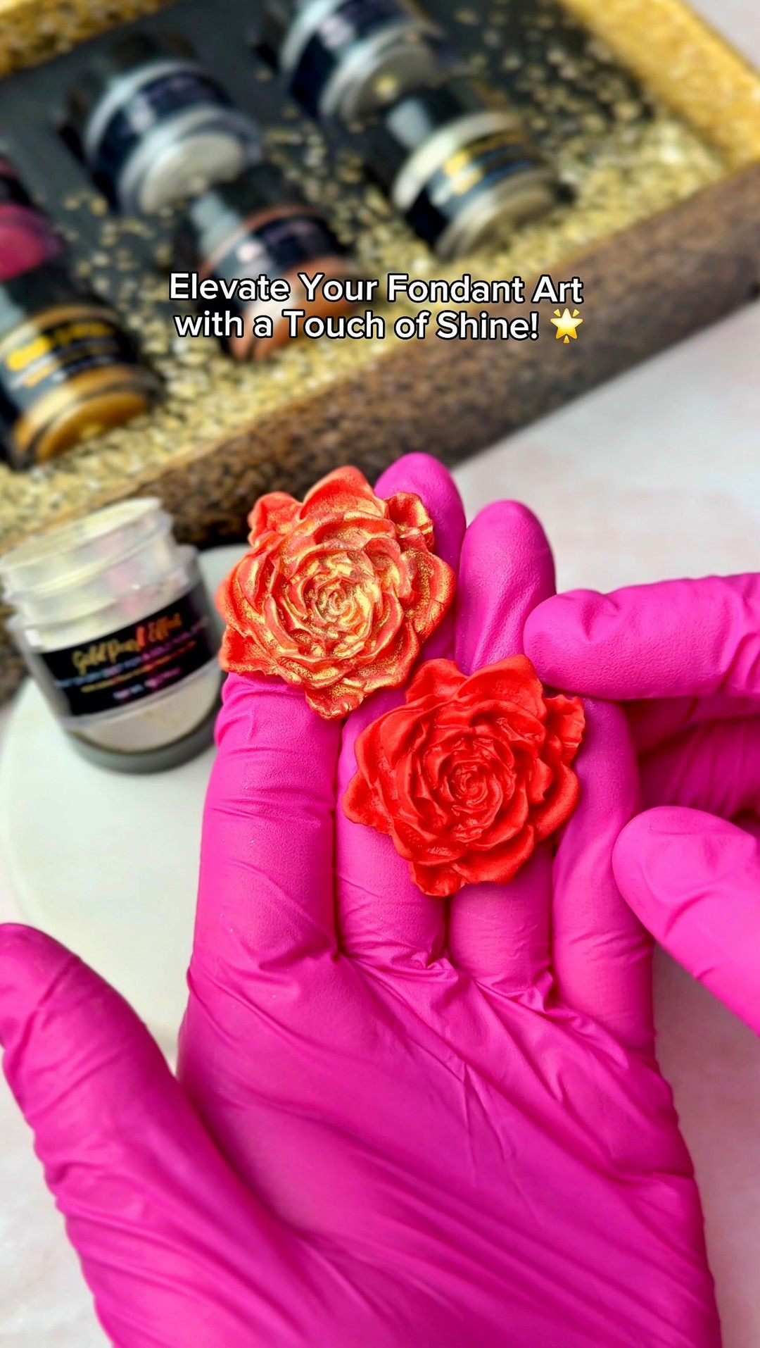 Transform your fondant pieces into stunning works of art with just a dash of Shine Dessert Glitter! 🌹
Use code ‘SHINEVIP’ at www.shinedessertglitter.com for extra savings✨
#ShineDessertGlitter #EdibleGlitter #LusterDust #Fondant