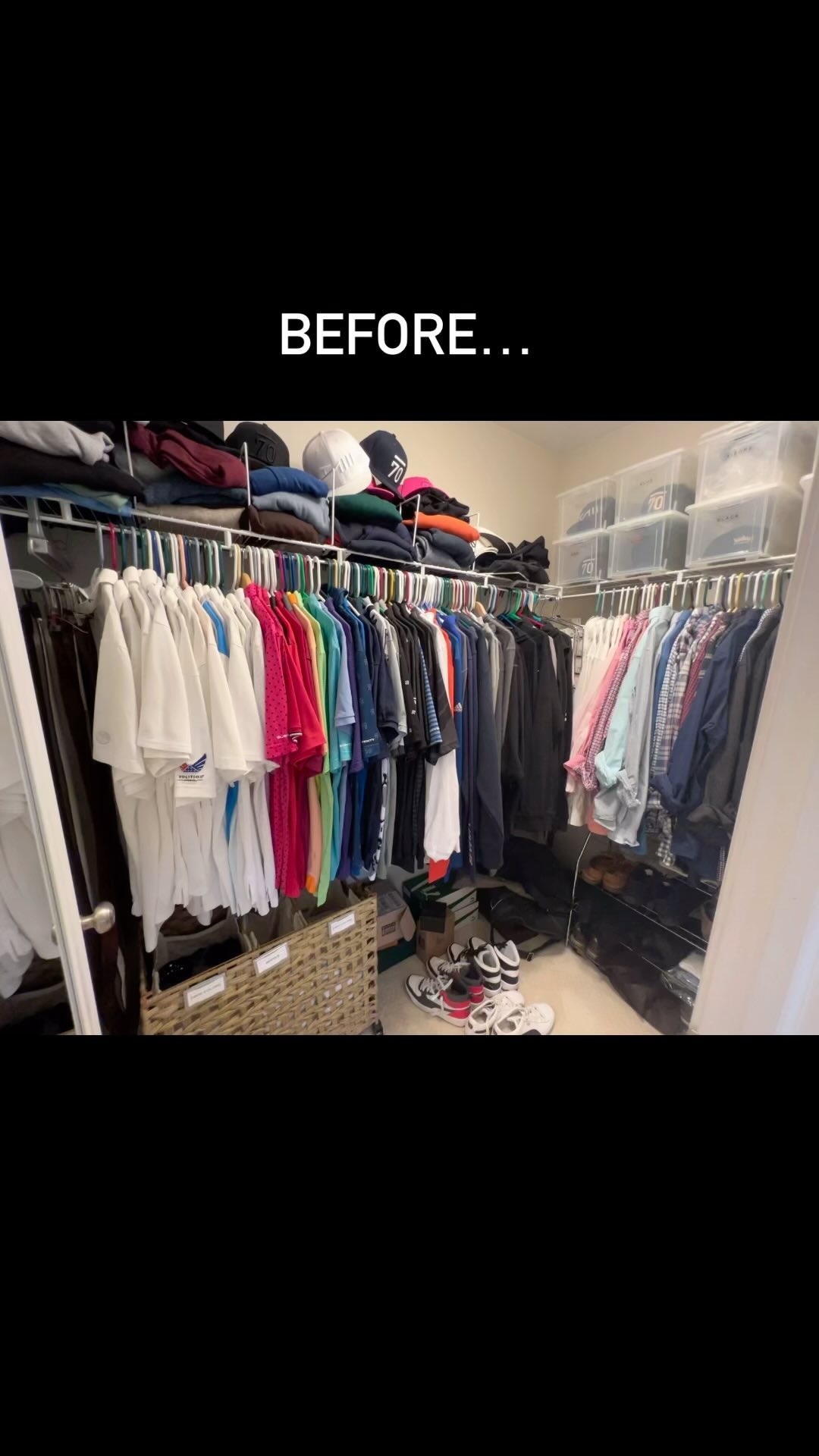 Hangers really do make a difference! 👕 Besides some basic tidying, the main items changed in this closet were the hangers. Changing that one detail results in a more streamlined, less chaotic overall effect. I love organizing closets—click the link in my bio to schedule your free consultation! #organized #organization #homeorganization #professionalorganizing #professionalorganization #homeorganizer #organizedhome #organizedlife #organizeyourlife #declutter #clearspaceclearmind #closetorganization #closetorganizer #closetorganizing