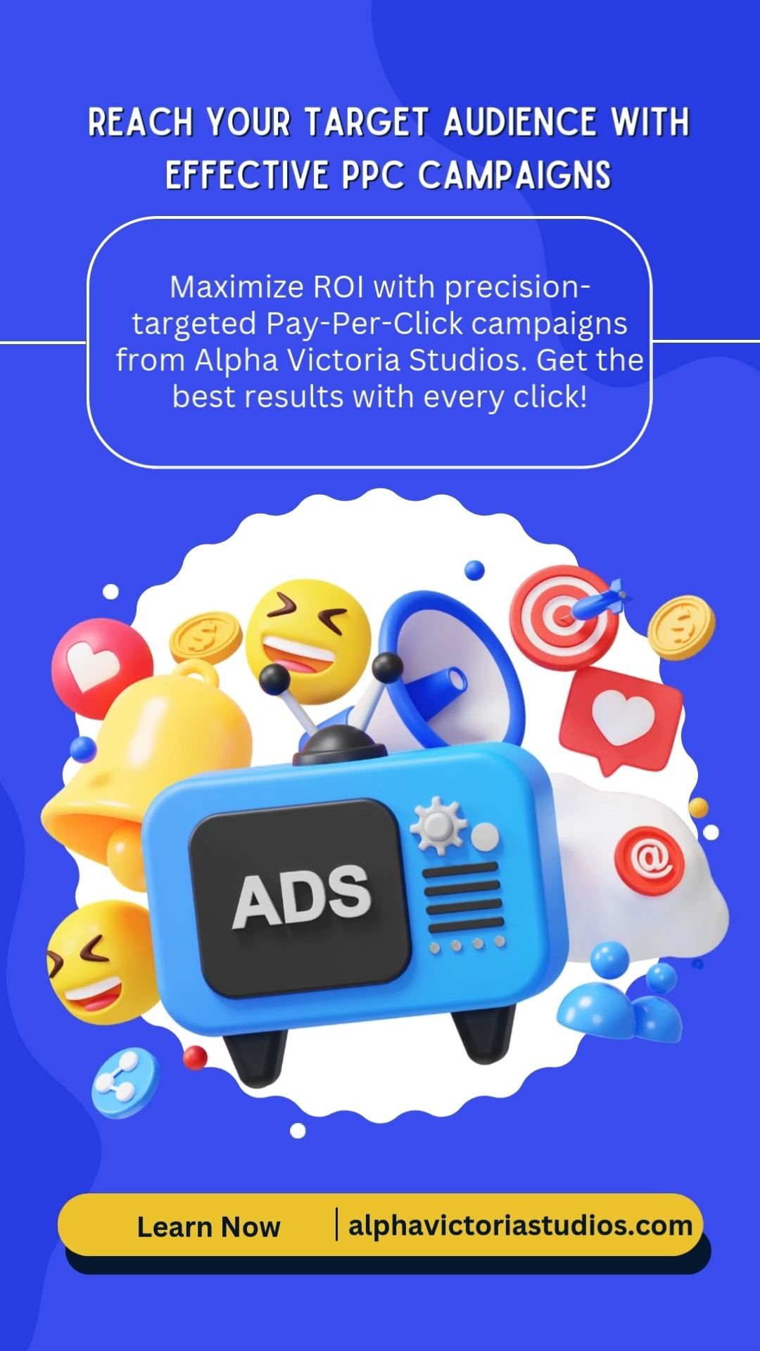Reach Your Target Audience with Effective PPC Campaigns || Maximize ROI with precision-targeted Pay-Per-Click campaigns from Alpha Victoria Studios. Get the best results with every click!
Visit :- https://www.alphavictoriastudios.com/
#PPC #PaidSearch #Advertising #AlphaVictoriaStudios #MarketingAgency #PPCCampaigns #PaidAds #OnlineMarketing #ROI #ClickThrough #DigitalMarketing