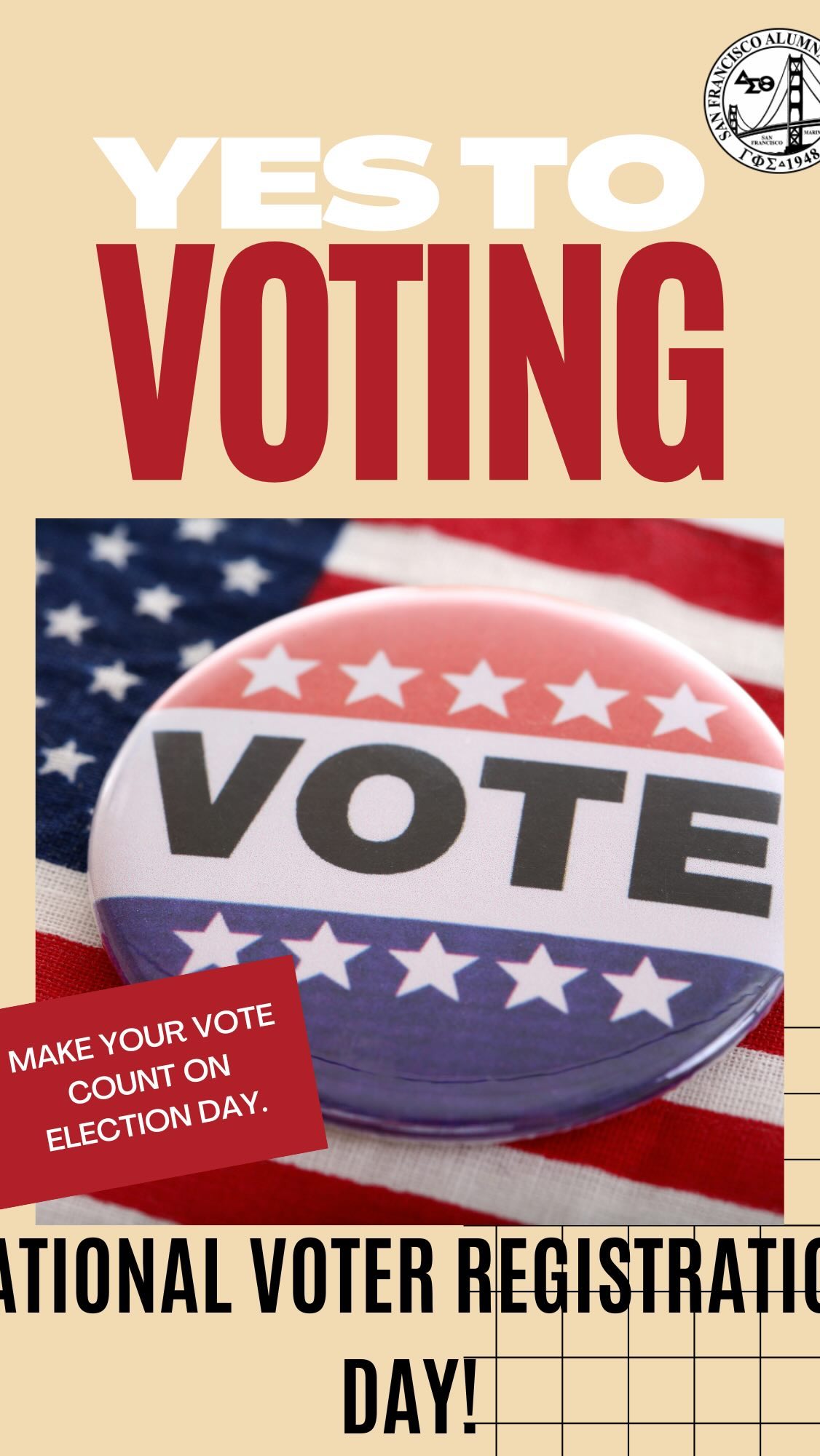 It’s National Voter Registration Day! Are you ready?!
✅Check your registration status
✅Register to vote
✅Learn what’s on the ballot
✅Make your voting plan
✅Do something!
#voteready #dst1913