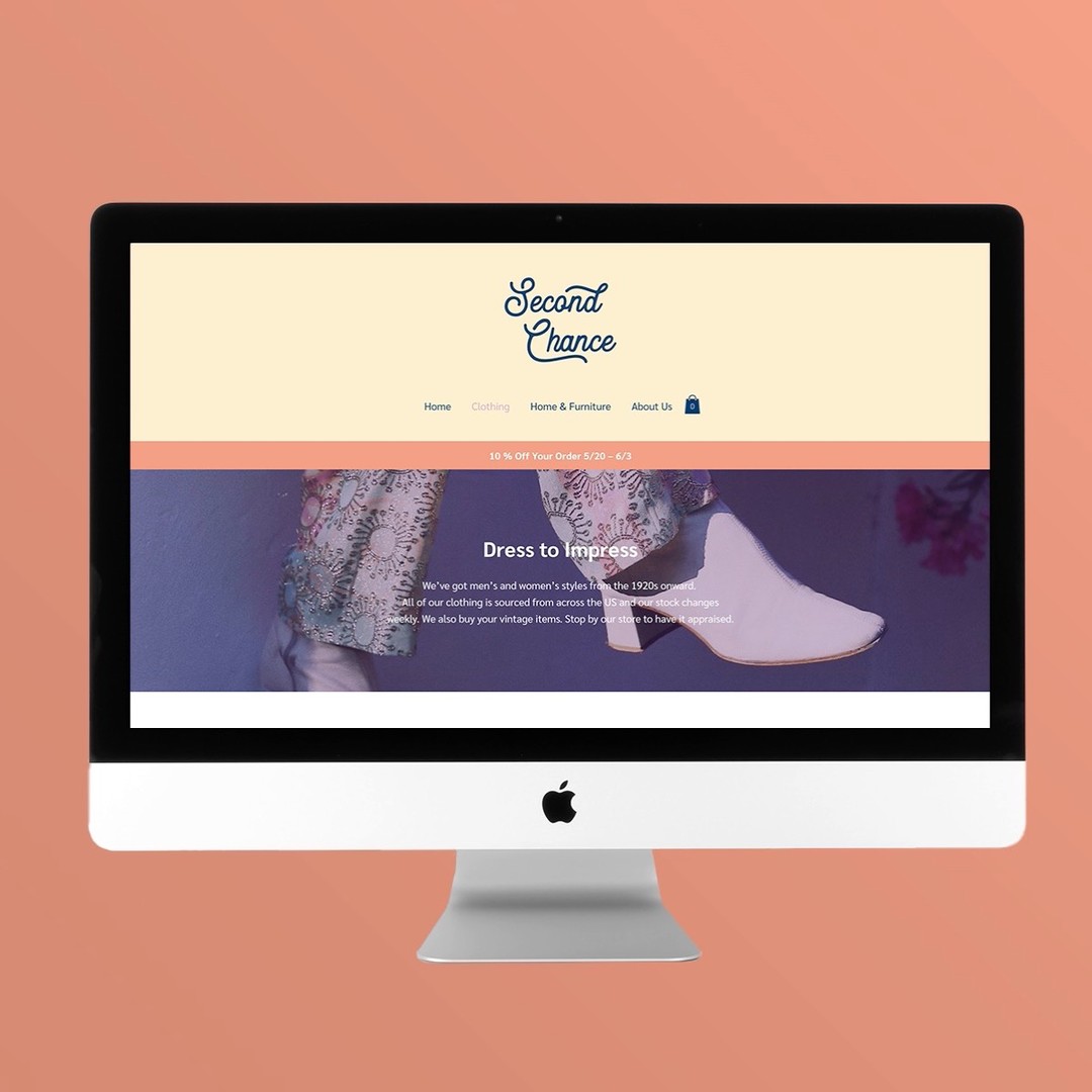 One of the store pages for Second Chance Vintage's website 🛍🌼 You can see the whole project at DesignsbyKelseyKirkendall.com/portfolio.