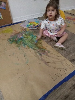 What a beautiful day! ☀️ We continued the discussion about how unique each and every single one of are little friends are! We took turns tracing out ourselves and then we painted and colored it in 🎨!! We used our creative minds and expressed how we see ourselves through this painting. Our Morah’s laid out the tools we needed, then they hung our masterpieces around the classroom so that we can be proud of our work and display our creative side! #funday #jewishbeginnings #artsandcrafts #painting #creative#littleminds #morah #toddlers #holisticschool #expressyourself