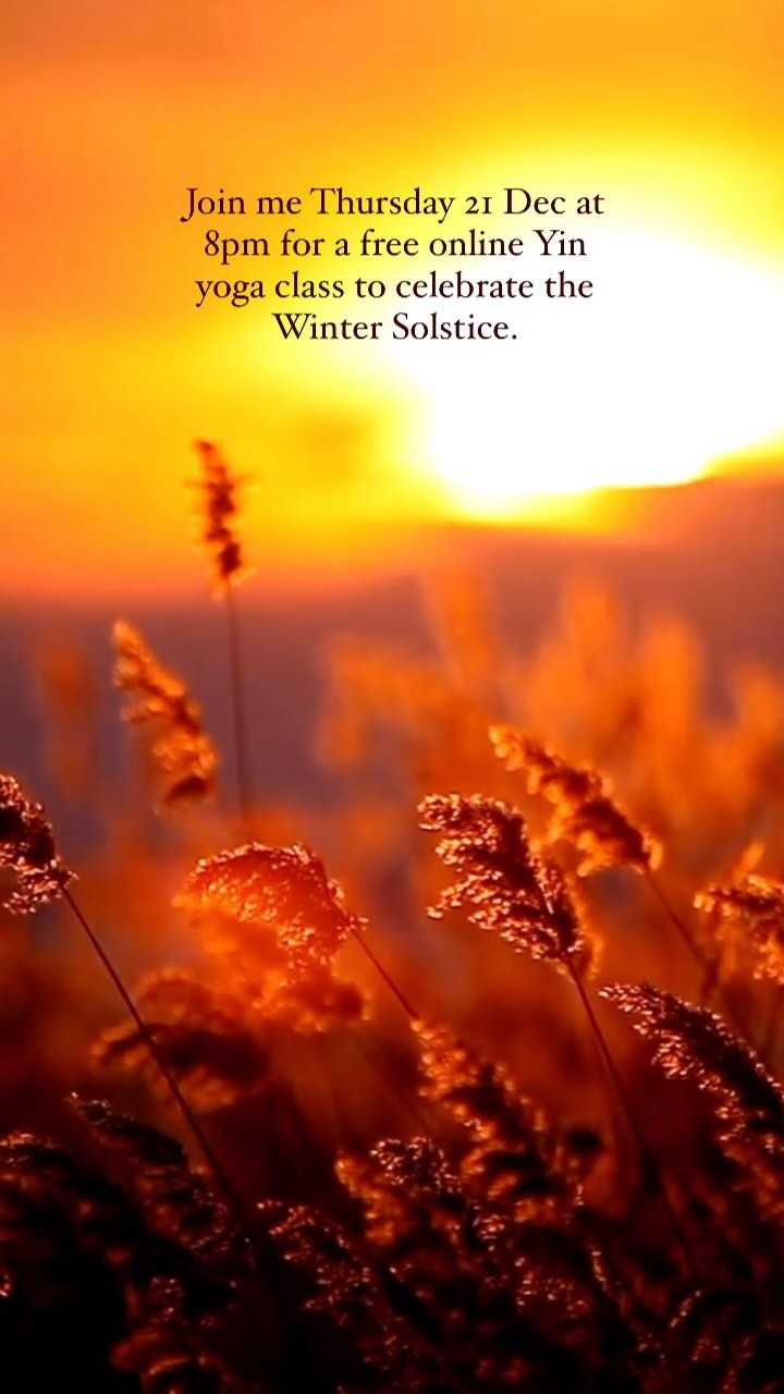 Tomorrow evening. 8pm. Zoom. A free 60 min class to embody the Solstice with stillness and rest for body and mind. Link to website is in my bio. 💕