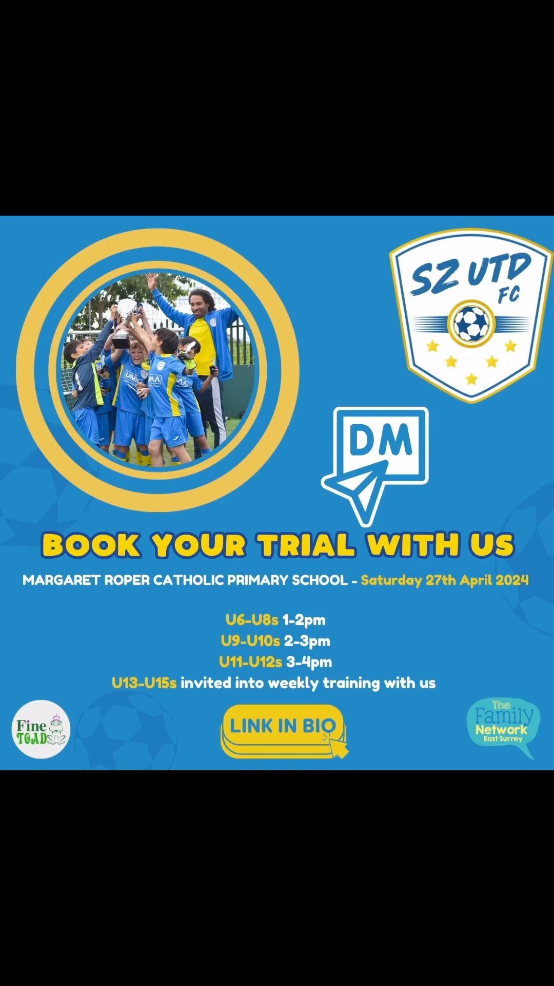 LIMITED SPACES AVAILABLE FOR OUR TEAMS ⚽️🤩
Join the child focused football club where we make memories and develop your budding footballer! TRIAL for the 24-25 season that starts in June 👌
🗓️ Saturday 27th April
⏰ 1-4pm
🏟️ Margaret Roper Primary School, Purley
⚽️ Train twice per week
⚽️ Matches on Saturdays
⚽️ Epsom and Ewell League
Link in bio to book your trial. We can’t wait to see you 👊