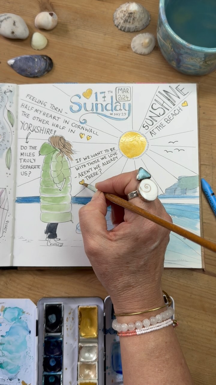 Feeling the miles… ✨✨ Sunday 18th March 2024 - Day 29 of @dothe100dayproject
✨
✨
#100dayproject #100dayproject2024 #100dayartjournal #the100dayartjournal #artjournal #artjournaling #dailyartjournal #artjournalingpractice #artjournalpages #journalcommunity #drawingmylife
#sketchbookpage
#sketchbookartist #sketchbookpages
#sketchbookpractice #creatingeveryday #creativejournaling #journallove #sketchbookchallenge #artdiary #creativediary #sketchaday #artistlife #creativejournaling #polzeath #polzeathbeach #cornwall #cornwallartist