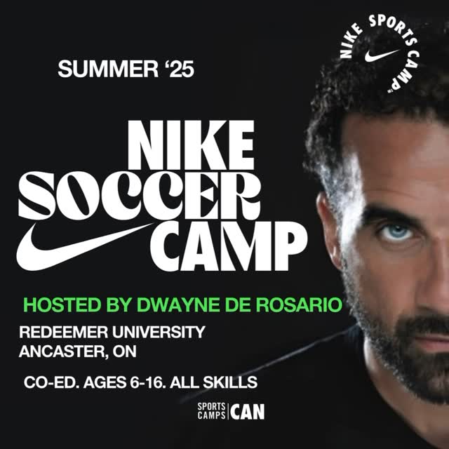 🚨We are BACK!🚨
Join us for our Nike Soccer Camp hosted by Dwayne De Rosario at Redeemer University, July 21–25!
Train with a Canadian soccer legend, level up your game, and have the time of your life on and off the field. Spots are limited — don’t miss out!
👉 Register now with the link in our bio!
@dwaynedero
@derotfcacademy
#NikeSoccerCamp #DeRoFoundation #TrainWithDeRo #YouthSoccer #FutureStars #HamiltonSoccer #Ancaster Soccer #SportsCampsCanada #DwayneDeRo