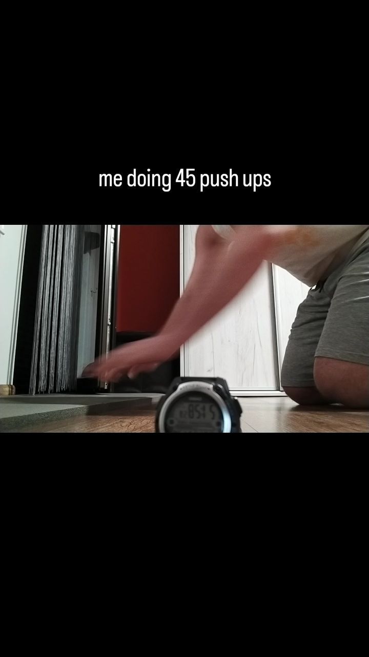 Me doing 45 push ups because some disbelievers decided to not trust my word
Lied a clock next to myself so to show it's not edited
@1730morgan
#calestetics #muscles #pushup #gymrat #housegym #sport #beard #muscleendurance #enjoylife