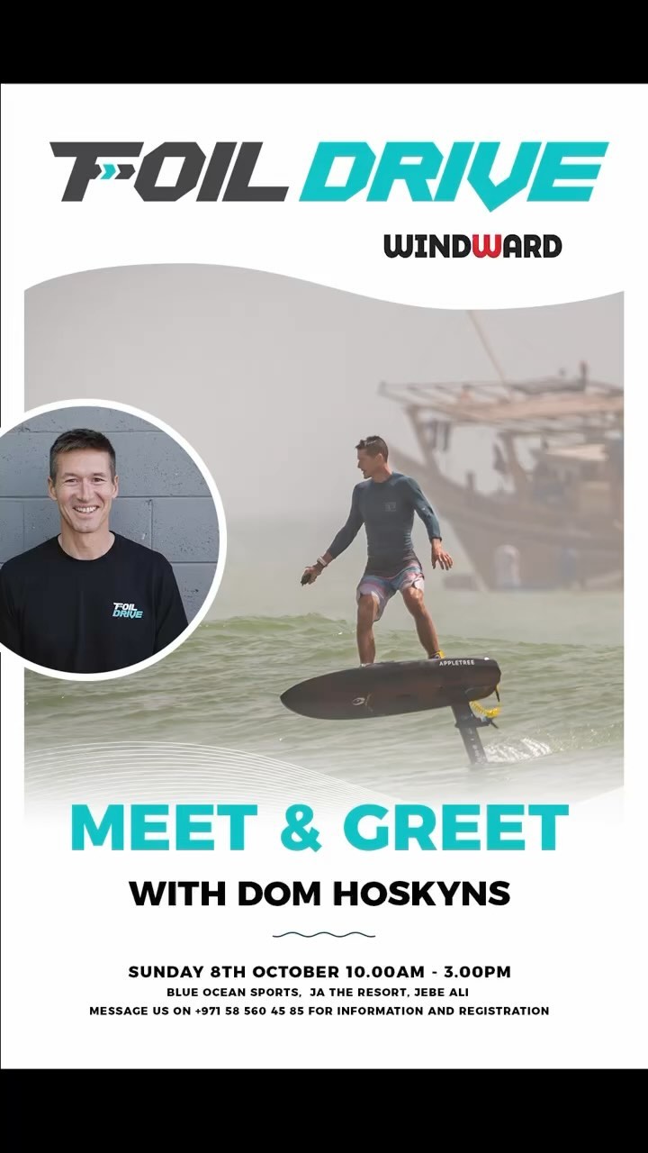 Foil Drive is coming to town this weekend and we are arranging an event on Sunday 8th Octobrr at Blue Ocean Sports, JA The Resort in Jebel Ali. If you are interested please register on +971585604585 as there are only a limited number of places available.