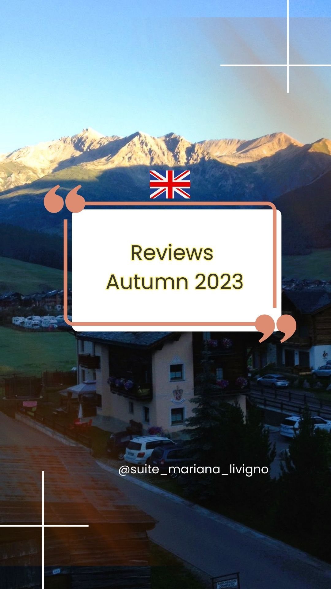 🇬🇧🇬🇧🇬🇧
✨ Thank you to all our wonderful guests who made Autumn 2023 so special at Suite Marianna! We're thrilled to continue creating unforgettable experiences in Livigno. ✨Ready to make your own memories? ✨
💛Book your stay now!💛
Airbnb: airbnb.com/h/suitemarianalivigno
Website: www.suitemerianalivigno.it
WhatsApp:
+39 371 4169973
#SuiteMarianaLivigno #LivignoExperience #AirbnbLivigno #travel2023 #feelthealps