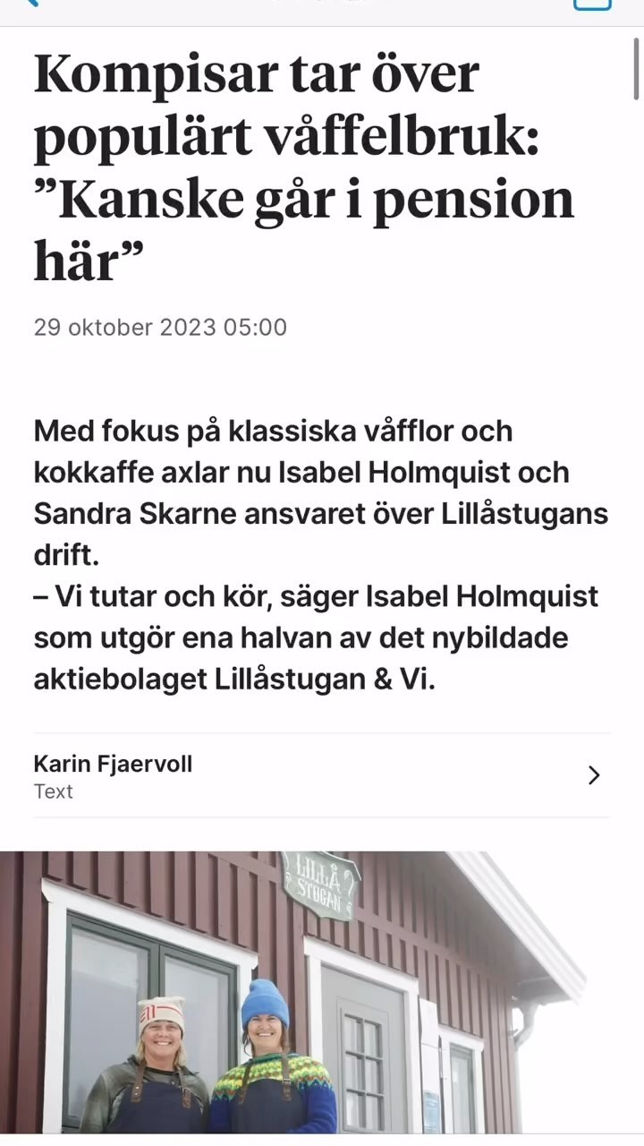 Missa inte den fina artikeln i @ostersundsposten idag!
Vi har öppet hela veckan 11.00-15.00 oavsett vad någon annan eller nätet säger 👍🏽
Och vill du läsa hela artikeln så kan man prenumerera på ÖP för 19 kr fram till jul ✌🏽