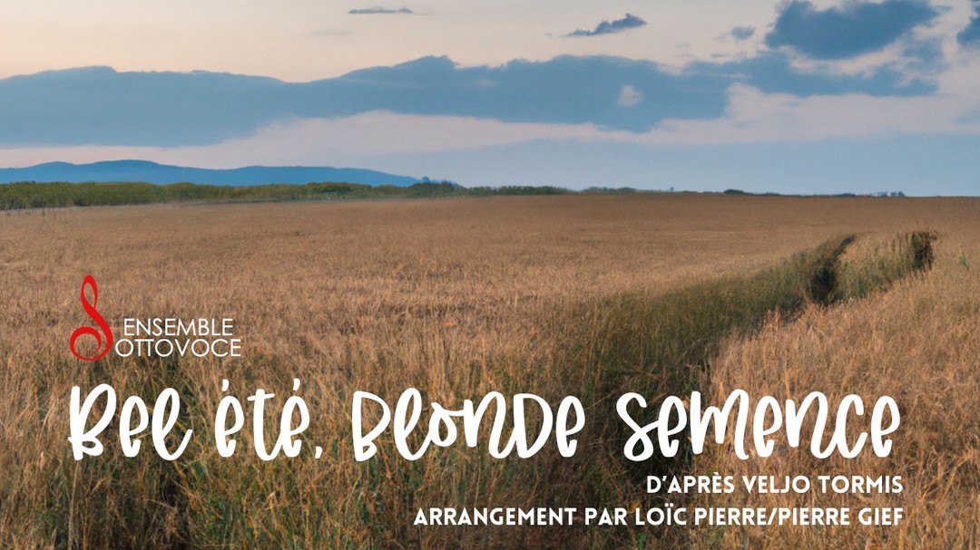♬ À propos de la pièce Bel été, blonde semence :
Inspiré par les moissons, Veljo Tormis compose un cycle de cinq pièces qui s’intitule dans sa traduction française « chants de moissons ». À la demande du compositeur, Loïc Pierre, chef de chœur et directeur artistique de Mikrokosmos, les arrange en langue française, aidé de Pierre Grief, pour les populariser et les transmettre au plus grand nombre. Au fil de la mélodie d’apparence simple, le rythme s’atténue, symbolisant les saisons qui défilent, le temps qui passe et la pénibilité du travail manuel qui fait jour. Comme l’écrit Loïc Pierre : « les récits « en français » des peuples baltes seront ciselés autant dans les ors vocaux de la langue estonienne que dans ceux, tout aussi lumineux, de la poésie française. Une recherche opiniâtre de sons qui substitue sans les trahir les mots chatoyants de la poésie française aux longs colliers de voyelles colorées estoniennes ».
🇪🇪 À propos du compositeur, Veljo Tormis :
Veljo Tormis est un compositeur estonien. Profondément inspiré par la nature, le compsiteur se fait le passeur de la puissance des éléments, de la beauté des paysages estoniens, de la richesse de la culture slave et d’une époque profondément marquée par l’occupation soviétique. Son travail polyphonique, riche et dense, fait ressortir la complémentarité des timbres.
🎙️ À propos de l'Ensemble Sottovoce :
L'Ensemble Sottovoce est un quatuor vocal, créé en 2011 en Bretagne par d'anciens élèves du Conservatoire de Lorient et de l'Académie de musique sacrée de Sainte-Anne-d'Auray.
L'Ensemble Sottovoce est ici composé de :
Angéline Johnston : soprano
Hélène Landais : soprano
Tristan Fourault : ténor
Adrien Bâty : baryton-basse
Nicolas Haezebaert : Ingénieur du son
Raphael Reales : Captation vidéo
Francis Payol : Photographe
Enregistrement réalisé à Pont-Scorff, en l'Église du Sacré-Cœur, France, le lundi 23 octobre 2022.