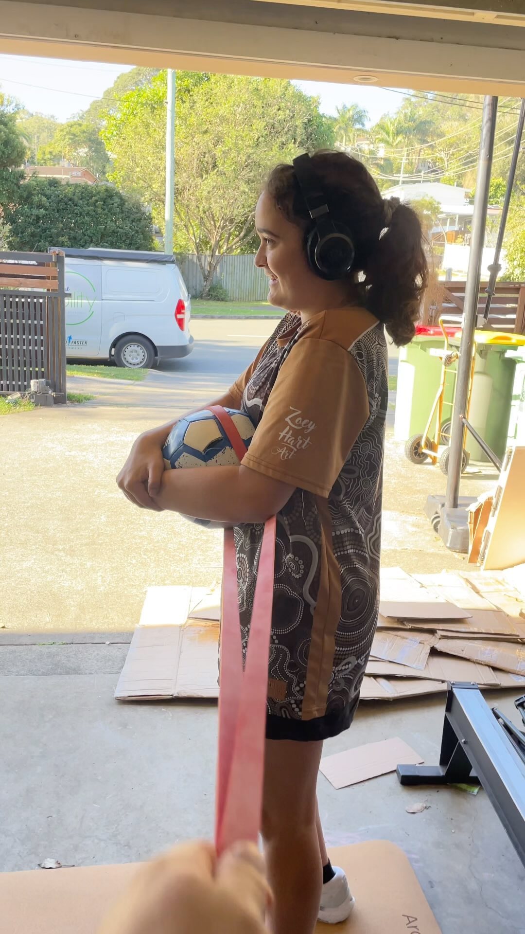 You don’t need much equipment to get creative with movements. Here we only have a soccer ball and resistance band.
We pretty much did an entire session with just these two things.
#SeeTheAbility