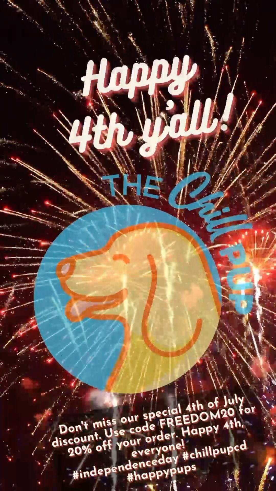 Don’t miss our special 4th of July discount. Use code FREEDOM20 for 20% off your order. Happy 4th, everyone!
#independenceday #chillpupcd #happypups