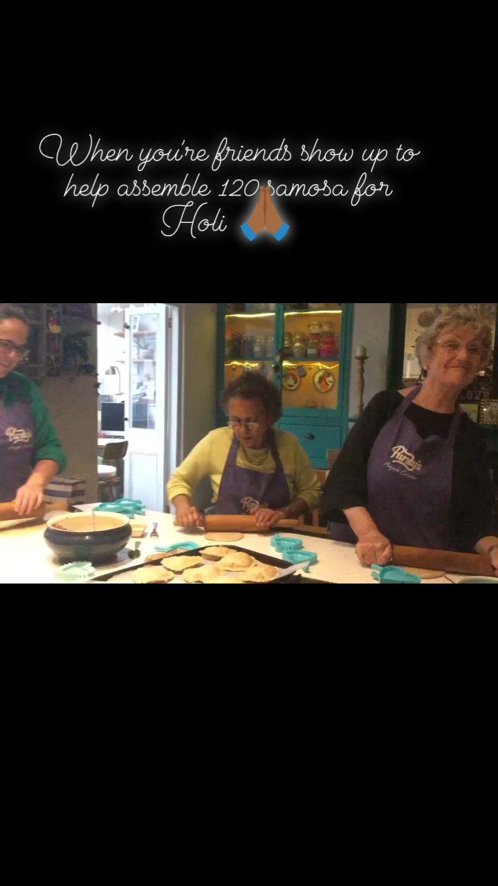 My work and home are integrated. My friends and I together co-created 120 samosas for a Holi event today in Plymouth.
Food is love!! The co-creation and collaboration around the preparation builds community, resilience and so much fun!!