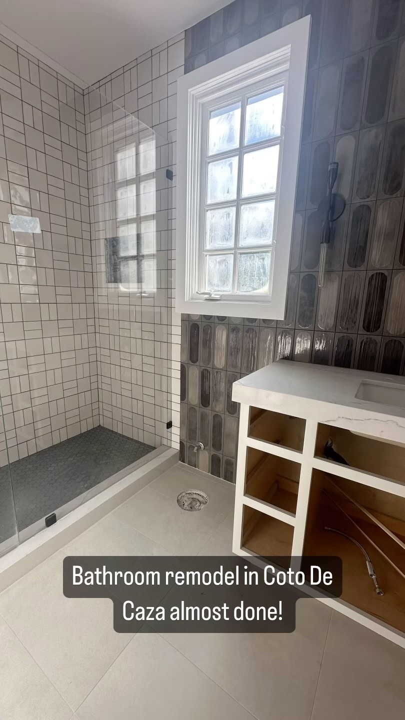 Dreamy bathroom remodel is almost done in Coto De Caza!