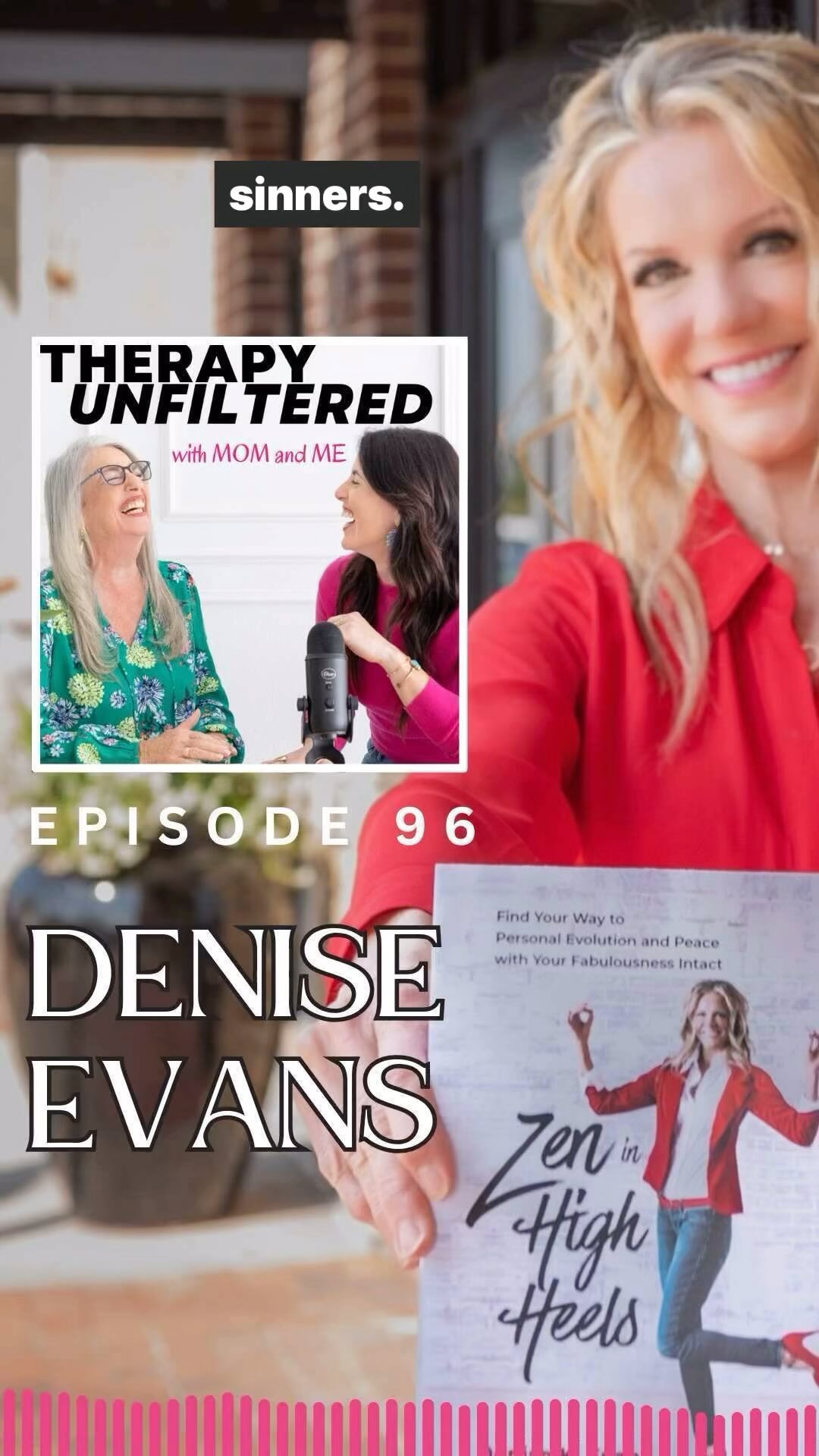 🎙️Denise K. Evans aka @ZenInHighHeels joins us on Therapy Unfiltered with Mom & Me!
@therapyunfilteredpodcast
In episode 96 she shares about her past-life regression with @peteysilviera and spiritual gems from her new book Zen In High Heels!
Denise went from longing for inner peace, to finding it and has a passion to share how she finally got the barrage of spiritual and personal growth information to make sense, and stick in her own life. Through her energy/life consulting, she has helped clients resolve deep, recurring emotional and relationship issues; reminding us always to come back to ourselves for the answers we seek.
Her book Zen in High Heels serves as a practical guide, no matter where you are on your spiritual journey, to keep seeking and finding growth and inner peace!
Tune in on your favorite podcast platform to hear Denise’s story into a life full of zen!