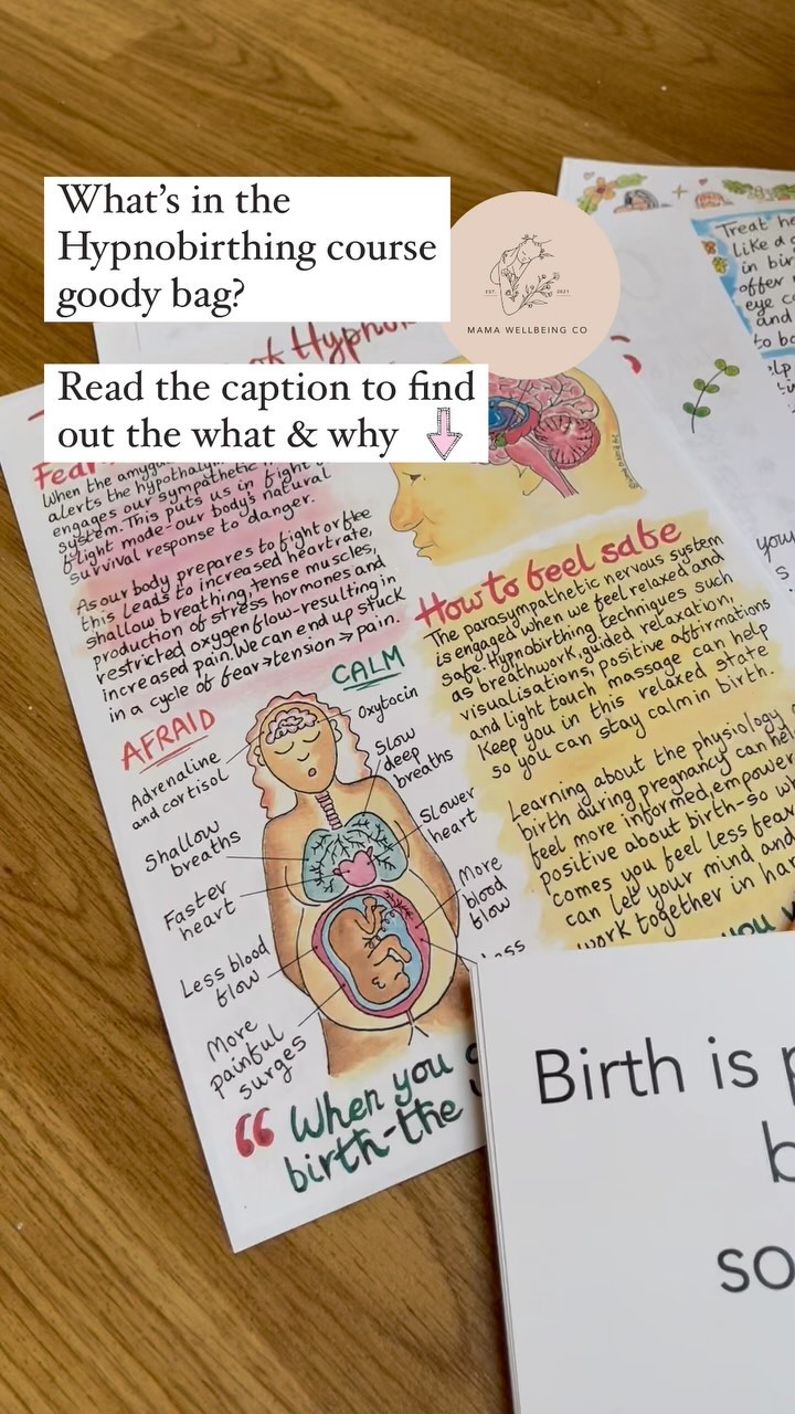 What’s in the bag?
I offer a goody bag at both my group and private Hypnobirthing course sessions, so you can leave with little prompts & memories of the day... So what’s in the bag?
✨ Beautifully illustrated course materials
✨ Notebook
✨ Items to represent the 5 senses to help build an oxytocin boosting birth environment:
Smell - Lavender oil for relaxation
Sound - Positive affirmation cards
Sight - String lights for mood lighting
Taste - Chocolate for the love hormones
Touch - Wooden comb for acupressure points
The support doesn’t just stop at the course however, here’s what to expect for after care… After the course I also share several mp3 Hypnobirthing recordings
I also set up a group chat for access to:
✨Connect with others from the course (or for 1-2-1 support from me for private clients)
✨ For me to share additional resources and links
✨ Option to ask me any additional questions up to your birth
Sound good? The next group Hypnobirthing course dates are:
Saturday 22nd June & Sunday 23rd June @thetranquilyogastudio Larbert
Head over to my website or send me a message to find out more & join me
https://www.mamawellbeing.co.uk/hypnobirthingfalkirk
I do switch the bags up slightly from time to time, though I am enjoying integrating the 5 senses into them to help explore how you can positively influence your birth environment, wherever you choose to birth
What do you think about these goody bag items? 🤩
Is there anything else you’d like to see?
Let me know 🙏
Gilly x