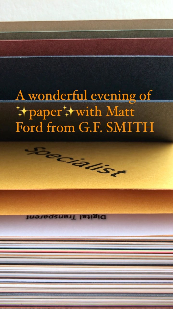 Thank you to Matt Ford from @gfsmithpapers for an inspiring evening of all things #paper here at #eastsideprint #welovepaper