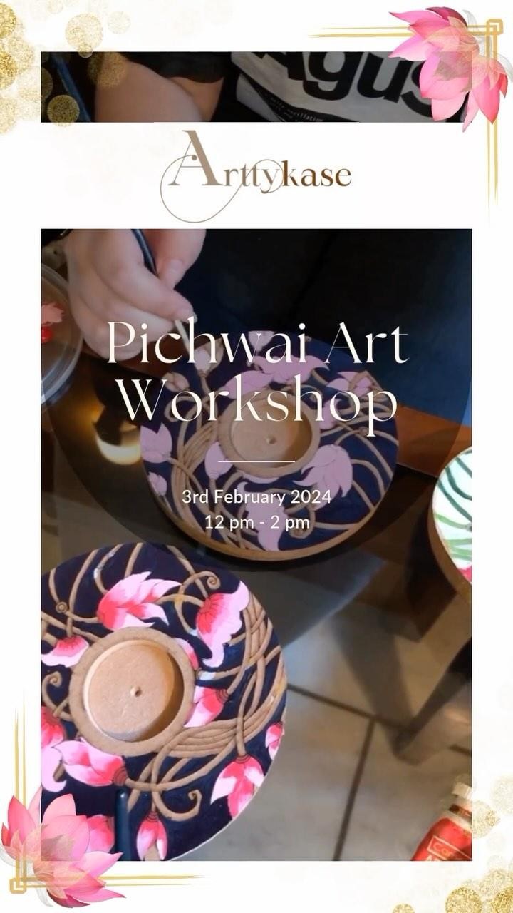 🎨 Unleash your inner artist and create stunning pieces of Pichwai art! 🎨
📅 Date: 3rd Feb 2024
🕒 Time: 12-2 pm
💸 Price: ₹1500 per person
Price inclusive of
🥪Complementary Snacks
☕️ Warm/Cold Beverages
✨ All Art supplies ( base, paints, stationery, paint brushes, tools, etc.)
🎨 Take Home your masterpiece
#pichaiartworkshop, #delhievents, #coffeelover, #creativity, #khanmarket, #culturalart, #noexperience, #allmaterials, #takehomeart, #earlybird, #workshopindia