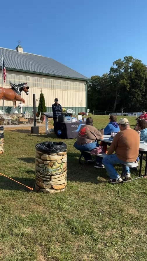 We're out here at the @finduscamping event at Suttler Post farm Clydesdales in Mechanicsville, Maryland, talking about solar and lithium and answering everyone’s questions. Such a great community of people and friends.