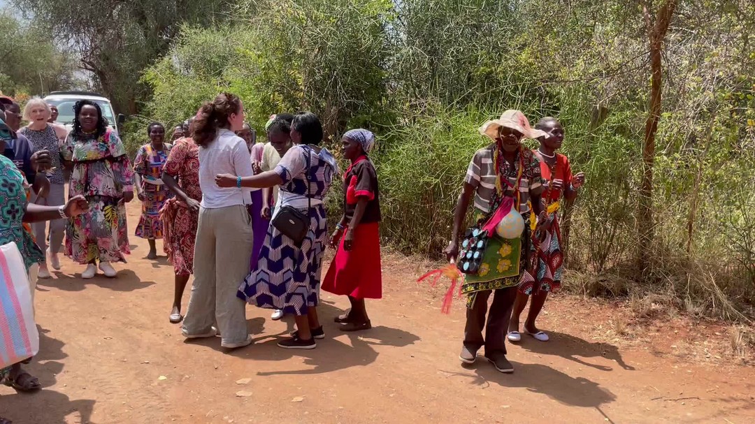 Arriving at St Peter's - always a lively welcome - from the community and St Peter's pupils... Karibuni!