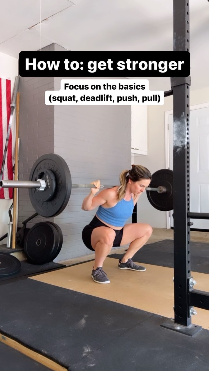 How to get STRONGER 💪🏻
▪️Focus on the basics: Every week you squat, deadlift and perform pushing and pulling exercises (ex. Bench press + pull ups) Get really good at compound lifts (these are exercises that hit multiple muscles in one)
▪️Progressive overload: Basically make sure you are doing more over time. Increasing reps + weight + reps/sets + time under tension, etc. Need help? I can help!
▪️Keep it simple: No need to change up your workout every week. You may follow the same program for a solid 12 weeks varying your reps/weight. If you want to rotate through accessory exercises (example maybe after a few weeks of split squats you switch to another unilateral exercise like walking lunges or change up dumbbell row for barbell row, etc)
Looking for a program designed for your goals and needs? Send me a DM to get started with online training! 📧
Local to Dallas? Would love for you to join me in my studio! I offer private + small group training 💪🏻
#momswholift #postpartumfitness #dallasfitness