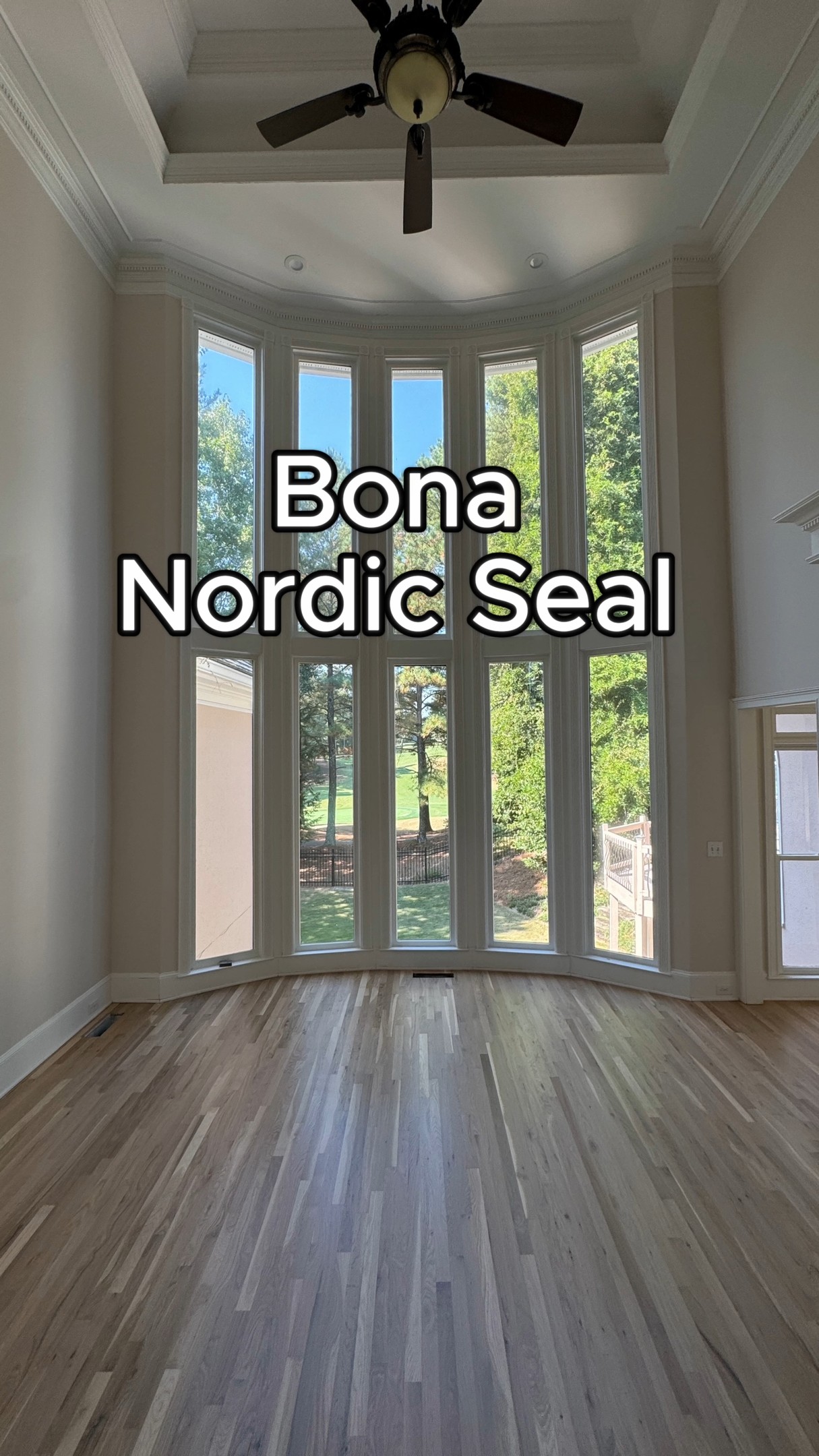 What a stunning floor. We used Bona Nordic Seal to achieve a beautifully lightened, natural wood appearance. For lasting durability, we finish with Bona HD Traffic in a sleek Satin Sheen, ensuring your floors not only look stunning but are built to last. #HardwoodRefinishing #BonaNordicSeal #BonaHDTraffic #FloorTransformation #SatinSheen #TheHardwoodGuys