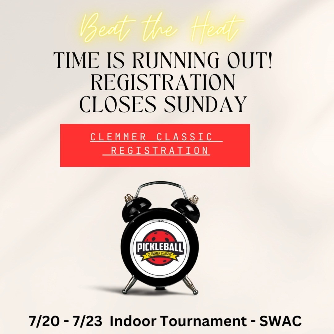Sunday 7/16 is the LAST day to register for next weekend's 'Beat the Heat' Pickleball Tournament!
Register Now! https://pickleballbrackets.com/ptd.aspx?eid=8a5ae9e5-bad4-4785-af08-22b402ecc0b4
#dallaspickleball
#sacshsepickleball
#pickleballnorthtexas
#planopickleball
#pickleballlife
#pickleball
#pickleballrocks
#pickleballaddict