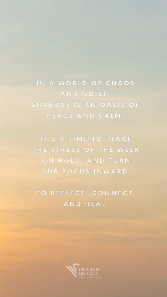 Wishing you a Shabbat Shalom ❤️
chabadoncall.com/shabbat
.
#calm #peace #shabbat #shabbatshalom #jewish #healthcare #connect #heal