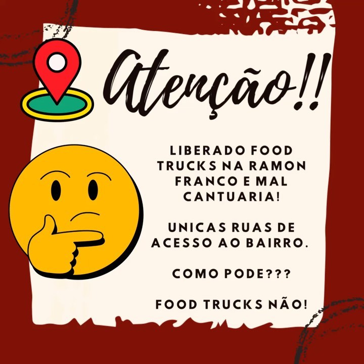 É com imensa surpresa que a Amour, tomou ciência do Edital de Chamamento de Vagas Truck Rio, que estipulou três vagas para a instalação de Food Trucks no bairro da Urca a saber : Praia Vermelha, rua Marechal Cantuária 108 e rua Ramon Franco 8.
Como pode?
Food Trucks não cabem nas ruas da Urca! Juntem-se a nós nesta luta!